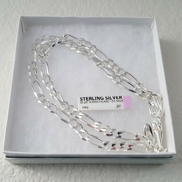 Other - Sterling Silver 20 inch Man's Figaro Chain ITALY